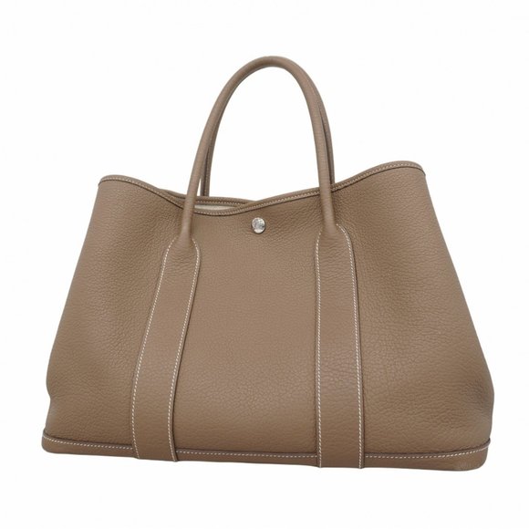 Hermes Tote Bag Garden PM Negonda Etoupe D Engraved Ladies - Picture 1 of 9